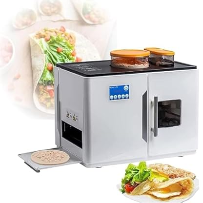 Elektrischer Crêpe-Maker, automatischer Roti-Maker, elektrische Maschine zur Herstellung von Fladenbrot, Crêpes und Pita, mit einer Berührung 8 Stücke/einmal für Chapati, Dosa, Tawa zubereiten