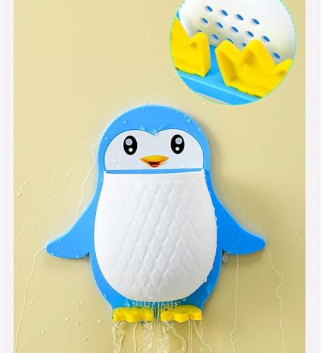 Image of UCRAVO PACK OF 1 Penguin Wall Mounted Toothbrush Holder-MULTI Self-Adhesive Multi-Purpose Storage Rack for Makeup Tools, Pens, Kitchen Utensils, and Bathroom Essentials No Drilling Required, Plastic