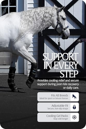 image for Equinavia Cool Relief Therapy Ice Boots Leg Wraps for Horses, Gel Pack