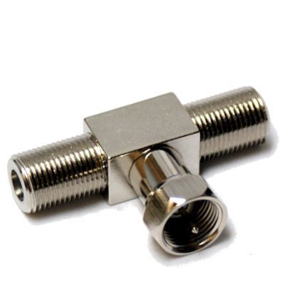 10 Stück Sat-Adapter T-Stück Verteiler 1-x F-Stecker / 2-x F-Kupplung