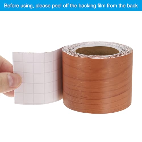 Image of PATIKIL Wood Grain Repair Tape 2in x33ft, Self Adhesive Realistic Textured Repair Tape Patch for Floor Door Table Cabinets Desk, Red Cherry