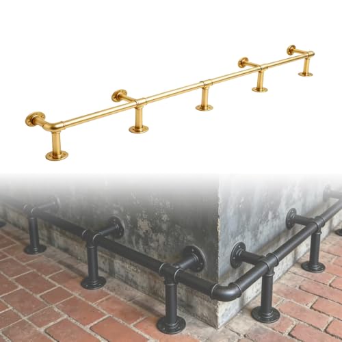 Barre repose-pieds de bar 6ft tube acier galvanisé doré avec connecteur interne