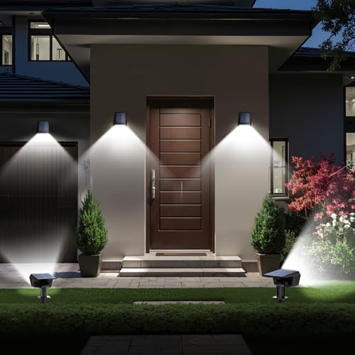 TECKNET Spot Lights Outdoor with 59 LED, 4 Pack Solar Lights Outdoor Waterproof IP65, Auto On/Off Solar Spot Lights, 3 Lighting Modes Solar Powered Garden, 2-in-1 Solars Landscape Light (Cool White) thumbnail 7