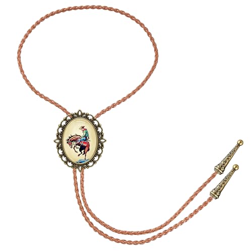 Image of Jeilwiy Bolo Tie for Men Western Cowboy Gothic Bolo Tie Necklace Halloween