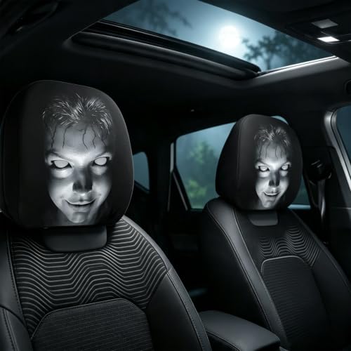 2Pcs Ghost Face Headrest Covers