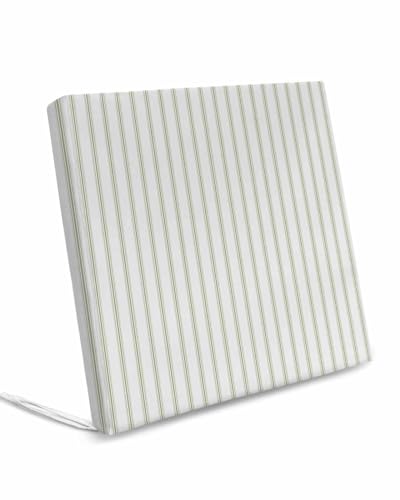 Homechoid Sage Green Stripes Indoor Outdoor Couch Cushion Covers Replacement 4 Pack, Boho Minimalist Geometric Vertical Soild Dots Waterproof Chair Sofa Seat Cover with Ties 24x24x4