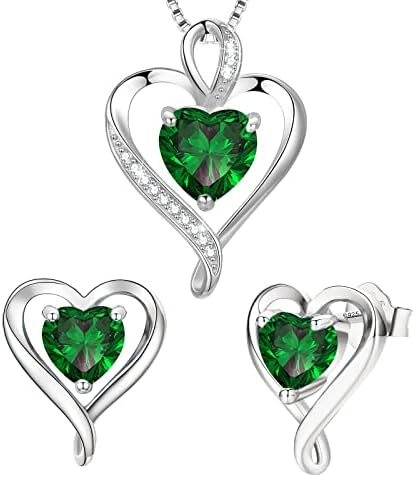 LAVUMO Jewellery Sets for Women Sterling Silver Heart necklaces Silver Gold Rose Gold Earring Set Gifts for Her Hypoallergenic Jewellery for women Birthday Anniversary Christmas Valentine Gifts
