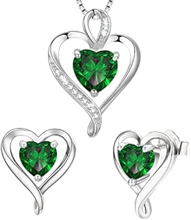 LAVUMO Jewellery Sets for Women Sterling Silver Heart necklaces Silver Gold Rose Gold Earring Set Gifts for Her Hypoallergenic Jewellery for women Birthday Anniversary Christmas Valentine Gifts