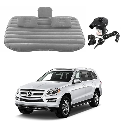 Image of Oshotto Multifunctional Car Travel Bed Mattress with Two Air Pillows, Car Air Pump Compatible with Mercedes GL (Grey)