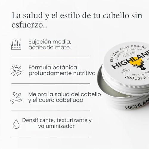 Cabello sin definir solución con Highland Ice Clay 2