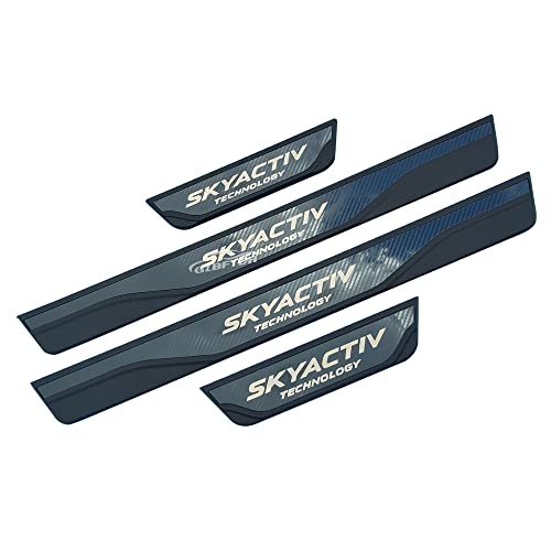 Gzbftdh Car Accessories Door Sill Protector, For Mazda 3 6 Cx-30 Cx-5 Kick Panels Threshold Guard Scuff Plate, Auto Parts Door Entry Guard (Cx5(13-22) Cx30(20-22) M3(14-20) M6(14-20) (Carbon Fiber) #TOP12