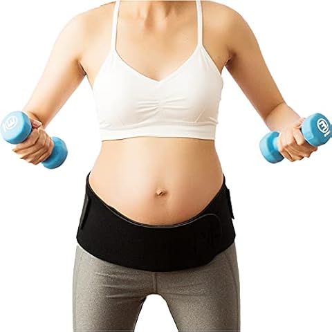 CABEA Baby Belly Band Sport Pregnancy Maternity Belt Abdominal Hip Back Support Black (Small 0-6 fits waist 30-40") Cover