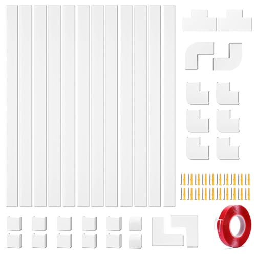 12 Pièces Goulotte Passe Cable 40×2.4×1.4 cm, Blanc Goulotte Electrique 4.8m avec Accessoires, Cache Fil TV Mural, Gaine Cable, pour Maison, Bureau, École