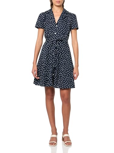 Image of Tommy Hilfiger Women's Fit and Flare Short Sleeve Shirt Dress