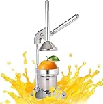 Aumerage Commercial Manual Juicer Hand Press Juice Presser, Easy to Clean, Fruit Squeezer, Citrus Juicer, Orange Juice Squeezer, Professional Citrus Juicer (Silver)