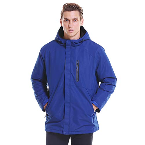 Men's Heated Jacket with Battery Pack, Ski Jacket Winter Jacket Waterproof Blue Coat