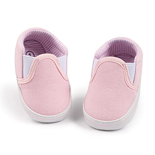 Image of Infant Baby Boys Girls Canvas Sneaker Toddler Slip On Anti Skid Newborn First Walkers Candy Shoes for 0-18 Months