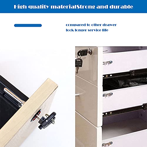 2 Stück Schublade Schloss mit Schlüssel Plunger Schloss Cam Schloss mit Schlüssel Büro Schubladen Schlösser Schiebetürenschloss Schrankschloss für Schiebetür Schublade Zink Legierung chrom Finish