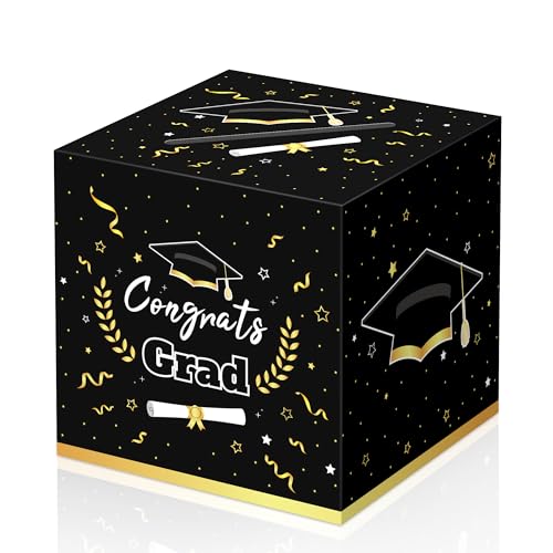 Kelool Graduation Card Box 2026 Graduation Decorations 2026 Congrats Grad Card Boxes 9x 9 x 9 inches Gift Cards Box for Graduation Party Favors Decor Supplies Props