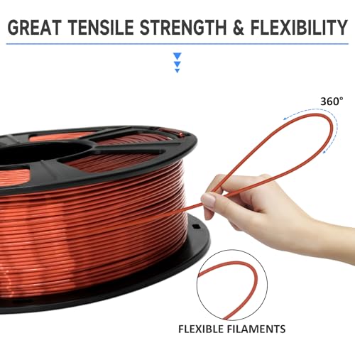Image of GIANTARM 3D Printer Filament, Silk Copper Pla Filament, 1Kg(2.2lbs) Spool, 1.75mm Dimension Accuracy + /- 0.03mm, 3D Printing Filament