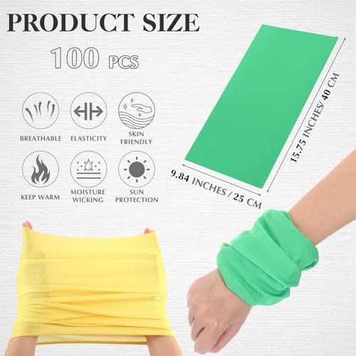 Image of Bonuci 100 Pcs Neck Gaiter Bulk Seamless Neck Gaiter Face Coverings Breathable Elastic Headwear Bandana for Women Men