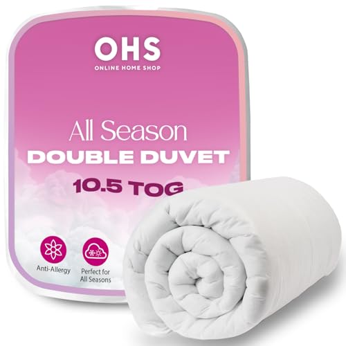 Brentfords Double Duvet 10.5Tog, Quilt Double Duvets Anti Allergy Home Soft Comfort Bedding Hotel Quality To Duvet Breathable Non Allergenic Fibre, White