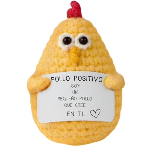 Pollo Positivo© | Regalo de Pascua | Idea Divertida & Original | Cumpleaños Niño Niña | Fiesta Amigo | Sorpresa Compañero | Crochet Motivador | Gadget Curioso | Juguete Cómico | Decoración Mesa Pascua