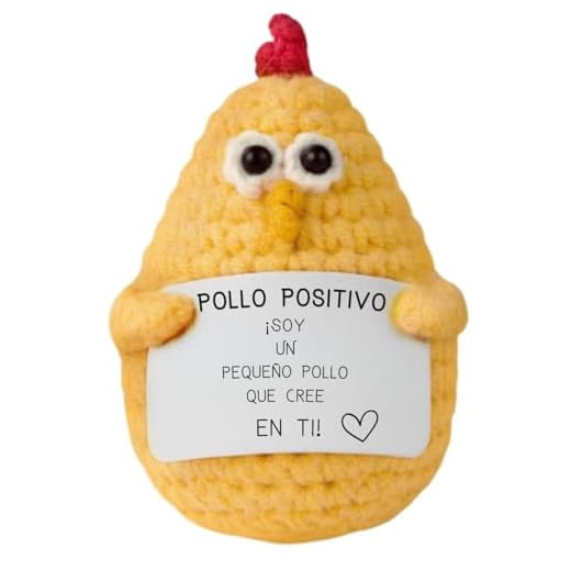 Pollo Positivo© | Regalo de Pascua | Idea Divertida & Original | Cumpleaños Niño Niña | Fiesta Amigo | Sorpresa Compañero | Crochet Motivador | Gadget Curioso | Juguete Cómico | Decoración Mesa Pascua