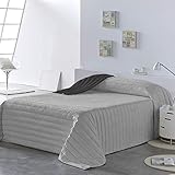 PETTI Artigiani Italiani - Trapuntino Una Piazza e Mezza in Morbido e Caldo Velluto, Trapunta Primaverile Autunnale, Copriletto Una Piazza e Mezza, Grigio Chiaro, 100% Made in Italy