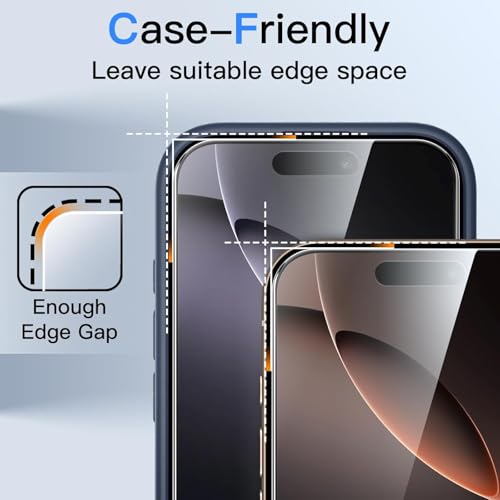Image of Supershieldz NeoGuard True 360 Privacy Tempered Glass Screen Protector Guard for iPhone 16 Pro Max, 9H Hardness, Anti-Static, Case-Friendly, Easy Installation Kit - 1 Pack