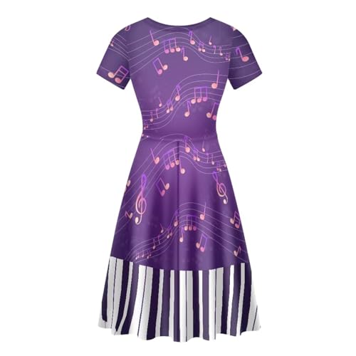 Image of POLERO Sunflower Dress for Women Floral Summer Dresses Short Sleeve Casual Sundresses Midi Dresses