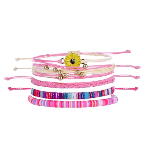 Image of Beach Summer Ankle Bracelet for Women Handmade Braided Adjustable String Anklets Waterproof Surfer Bracelet