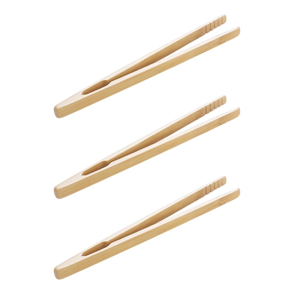 STOBOK 3pcs Wooden Tongs Reusable Ergonomic Wood Tweezers for Kids Concentration Training Props