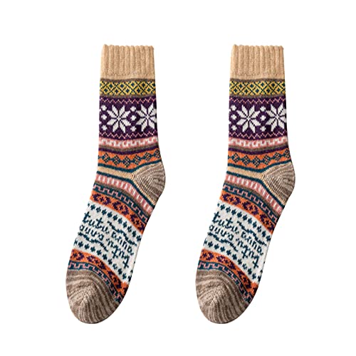 Winter Socks for Men Women Christmas Fuzzy Socks for Women Girls Gifts Cute Fun Cozy Winter Warm Slipper Xmas, E-2, One Size