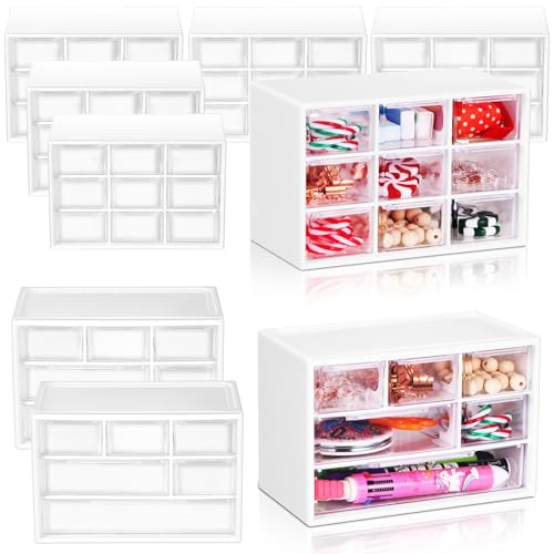 Misty Stream Craft Organizer with 9 Clear Drawers for Office Home 9 Set