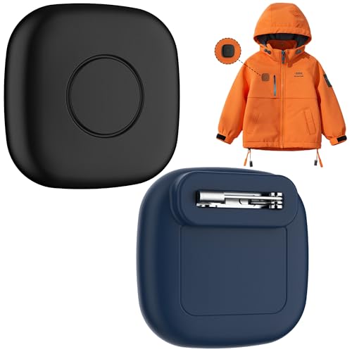 2-Pack Waterproof Silicone Case with Pin for Tile Mate 2024/2022 Hidden GPS Tracker Holder for Kids Teens Elderly Pets Bags Luggage Anti-Lost & Anti-Scratch Cover Black/Blue
