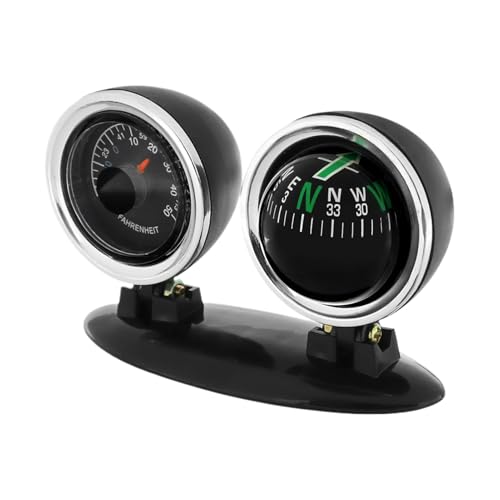 Clear Scale Car Guide Ball - Auto Compass mit Temperaturanzeige, Adventure Dashboard Decor | Multifunktionaler im Freien für LKW, Wandern, Straßennavigation, Automobil -Innenausstat