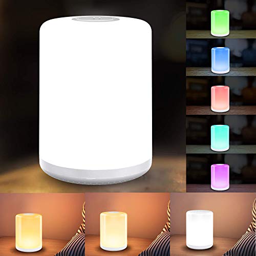 Table Lamp, LBell Bedside Lamp Nightstand Lamp/Lights for Bedroom, Eye-Caring Dimmable White