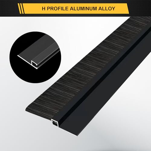 10-Pack Garage Door Brush Seal – Cepia Black Bottom Sweep – Roll-Up Door Stripping, 2.80" Wide x 39.3" Long, Aluminum Alloy Base, Ideal for Exterior Doors and Industrial Use (393 in / 1000 cm) by Cepia - Image 8
