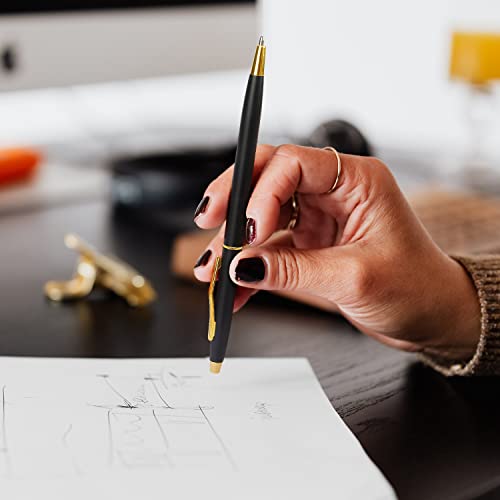 Longkey 3 Pack Slim Gold Ballpoint Pens Black Ink 1 Mm, Great Gift For Business Office Students Teachers Wedding Christmas (Black With Gold), Lg202102 #TOP6