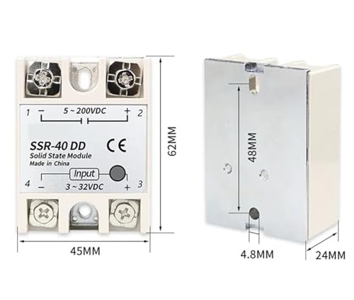 Relais statique monophasé SSR-25DD CC 24V 32V coque blanche