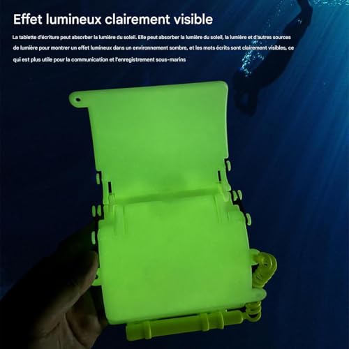 Ardoise d'écriture de plongée luminescente avec bracelet réglable