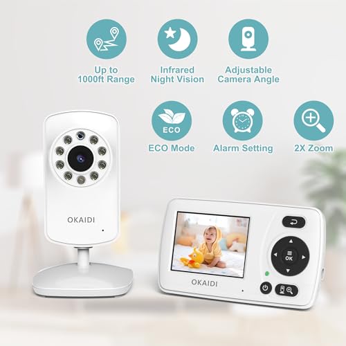 Okaidi Video Baby Monitor With Camera And Audio, 2.4'' Portable Travel Screen thumb #1