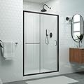 DreamLine Levantine 44-48 in. W x 72 in. H Semi-Frameless Sliding Shower Door, Clear Glass in Oil Rubbed Bronze