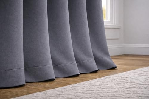 Image of Blackout Curtains for Bedroom Pack of 2 - Grey 6 Feet Long, 4.5 Ft Wide, Thermal Insulated Room Darkening Curtains, Light Blocking, Noise Reducing & Energy Saving Drapes (6 x 4.5 Ft)