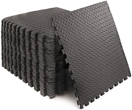 M.Y Extra Large Interlocking Foam Textured Mat - 60x60cm Dark Grey Soft EVA Floor Mats  Exercise Mats  Play Mats