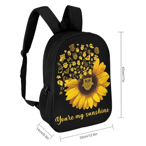 OBLUE You're My Sunshine Owl Sunflower Backpack 17 Inch Shoulders Daypack Simple Leisure Travel Bag2