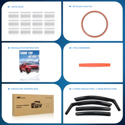 Image of Nilight Vent Window Visors for Subaru Crosstrek 2018-2023, in-Channel 4PCS