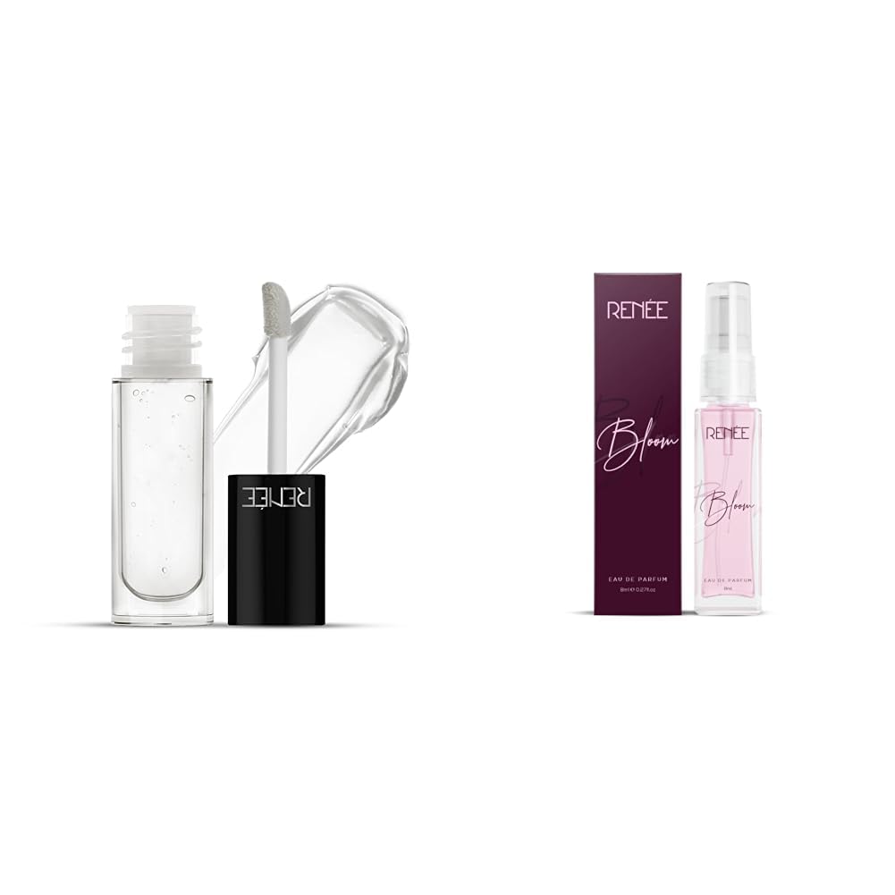 RENEE Hot Lips Clear Lip High Glossy 4.5Ml & Eau De Parfum Bloom 8Ml Combo