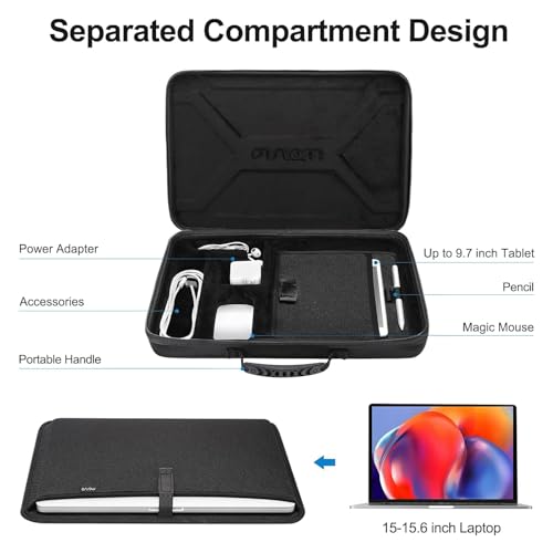 MOSISO Hard Shell Laptop Case for Men,15.6 inch Laptop Shoulder Bag Compatible with MacBook, HP, Dell, Lenovo, Asus, Notebook,16 inch Shockproof Computer Bag with 2 Separated Soft Pockets, Black2